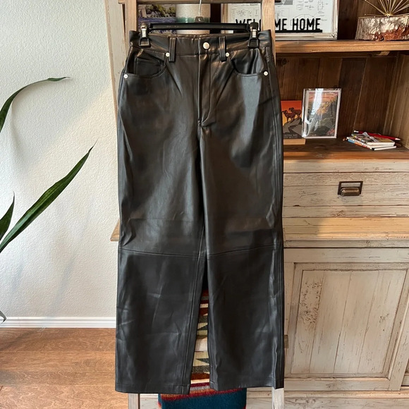 Blank NYC Pants - Blank NYC women’s Baxter ribcage straight leg faux leather pant size 27
